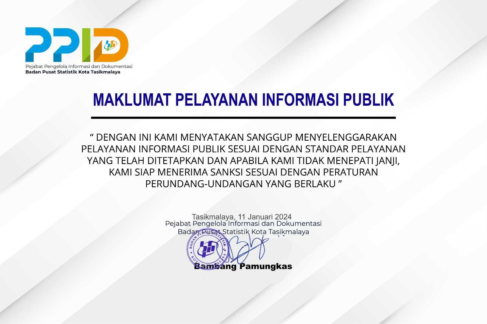 Maklumat Pelayanan BPS Kota Tasikmalaya 2024